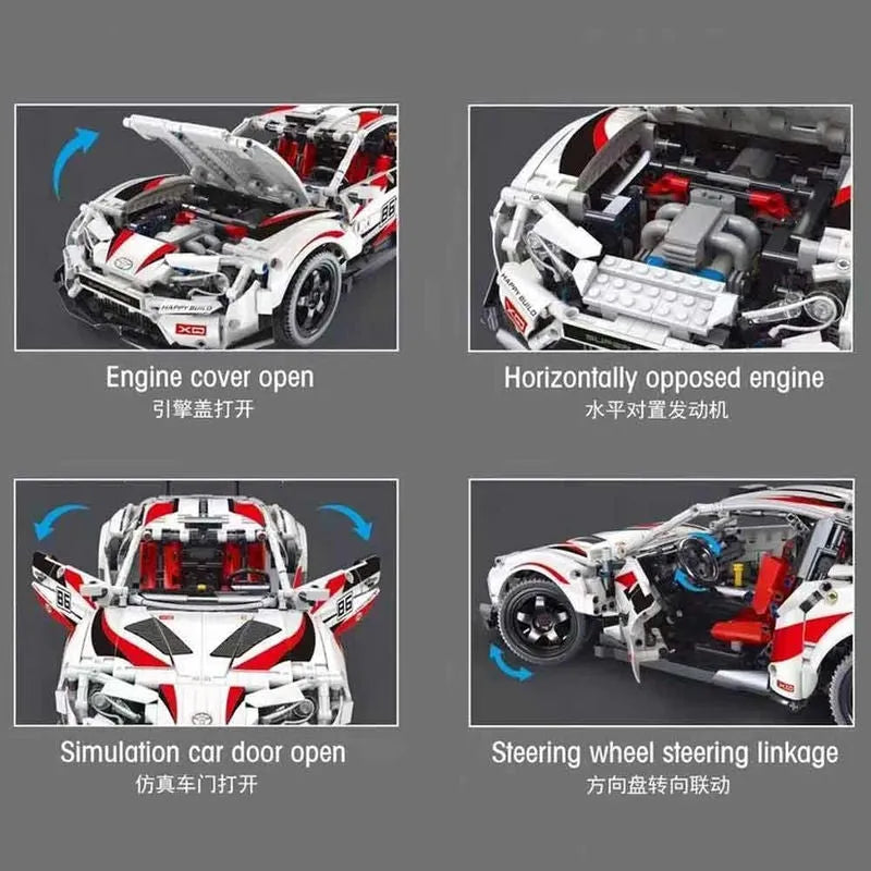 Happy Build MOC Building Block Set: Toyota GT86 Classic Sports Car 23002, Model YC23002