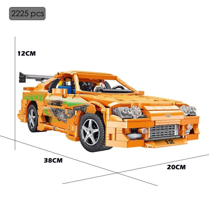 Happy Build MOC Building Block Set: Toyota Supra A80 Classic Sports Car QC018, Model YCQC018