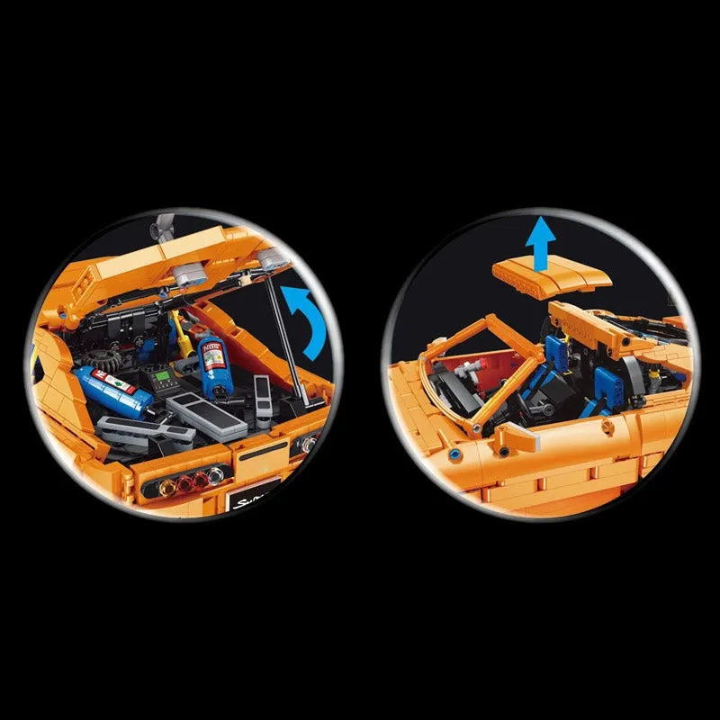 Happy Build MOC Building Block Set: Toyota Supra A80 Classic Sports Car QC018, Model YCQC018