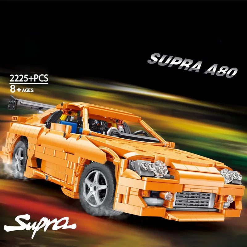 Happy Build MOC Building Block Set: Toyota Supra A80 Classic Sports Car QC018, Model YCQC018