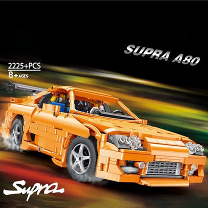 Happy Build MOC Building Block Set: Toyota Supra A80 Classic Sports Car QC018, Model YCQC018