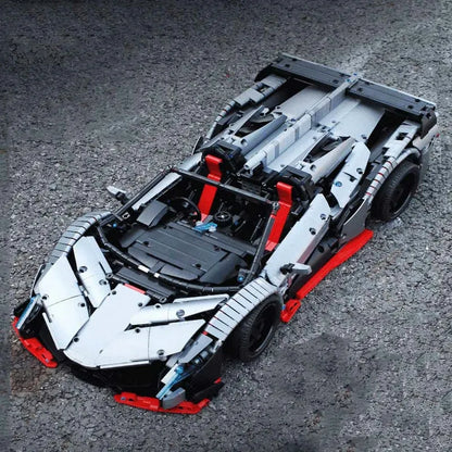Happy Build MOC Motorized Building Block Set: XQ1003 Lambo Veneno Roadster Racing Car