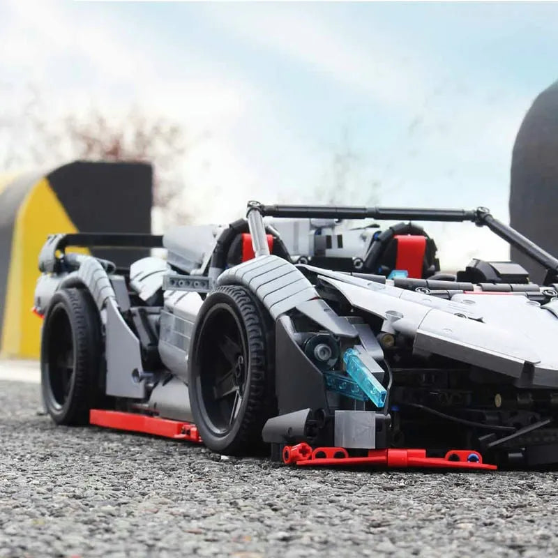 Happy Build MOC Motorized Building Block Set: XQ1003 Lambo Veneno Roadster Racing Car