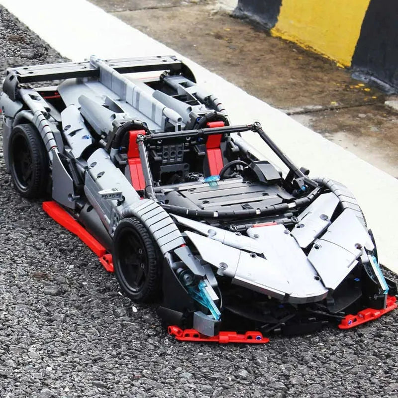 Happy Build MOC Motorized Building Block Set: XQ1003 Lambo Veneno Roadster Racing Car