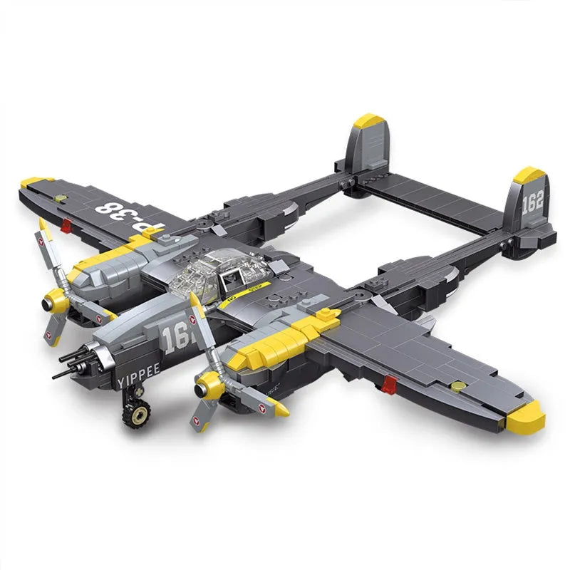 JieStar Building Block Set: WW2 P38 Bomber Aircraft, Model 61046
