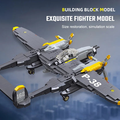 JieStar Building Block Set: WW2 P38 Bomber Aircraft, Model 61046
