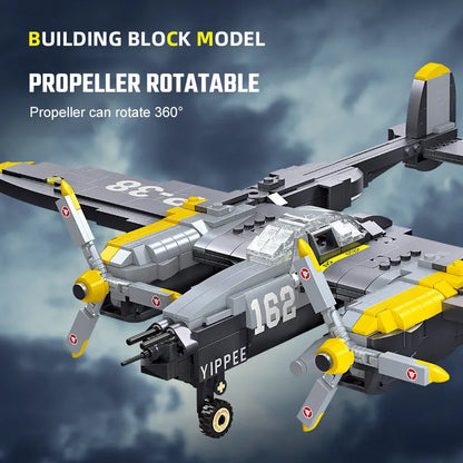 JieStar Building Block Set: WW2 P38 Bomber Aircraft, Model 61046