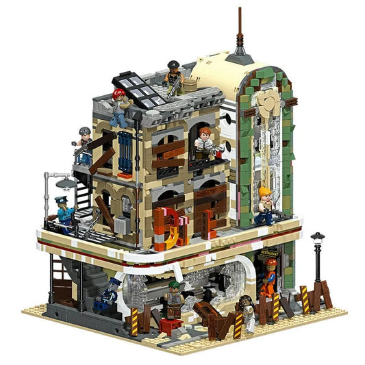 JieStar MOC Building Block Set: Downtown Diner Apocalypse Version, Model 89101