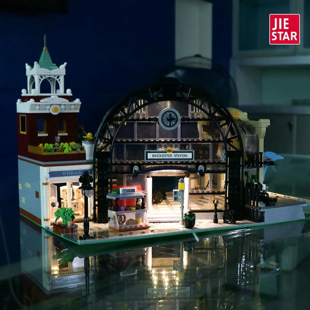 JieStar MOC Building Block Set: The MOC Train Station Meeting Point, Model 89154