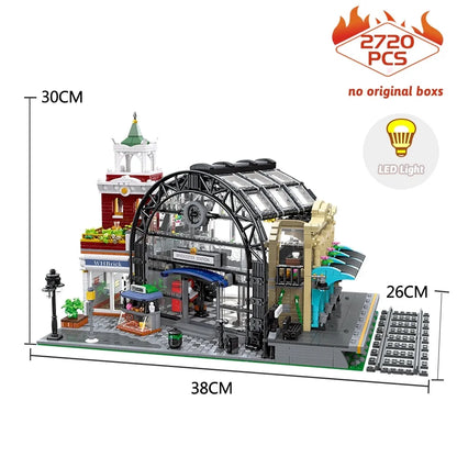 JieStar MOC Building Block Set: The MOC Train Station Meeting Point, Model 89154