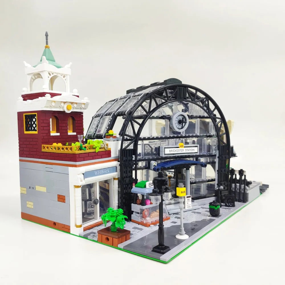 JieStar MOC Building Block Set: The MOC Train Station Meeting Point, Model 89154