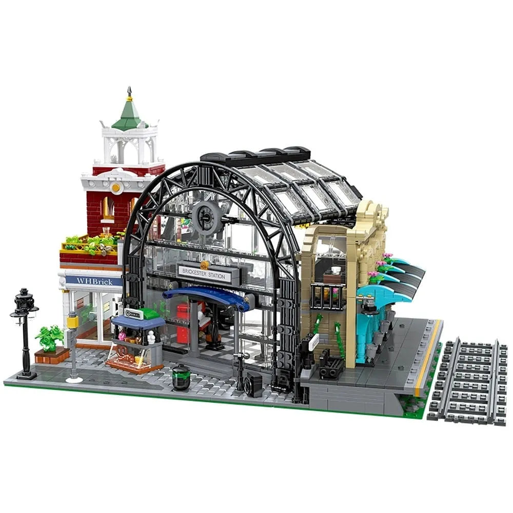 JieStar MOC Building Block Set: The MOC Train Station Meeting Point, Model 89154