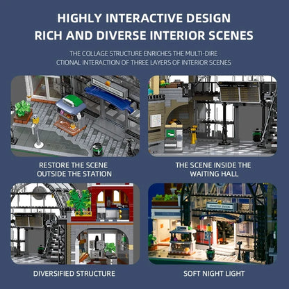 JieStar MOC Building Block Set: The MOC Train Station Meeting Point, Model 89154