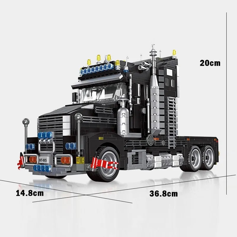 JieStar MOC Building Block Set: Heavy Duty Black Truck, Model 92005