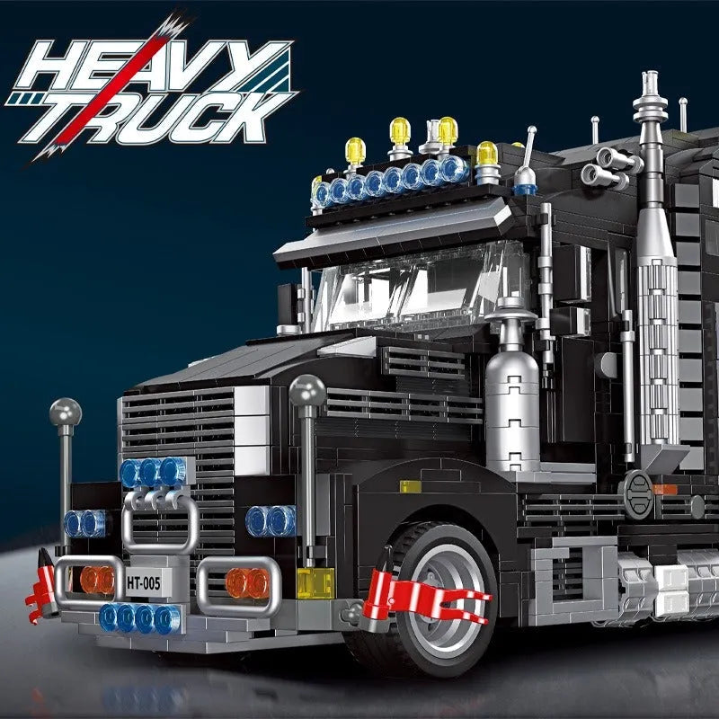JieStar MOC Building Block Set: Heavy Duty Black Truck, Model 92005