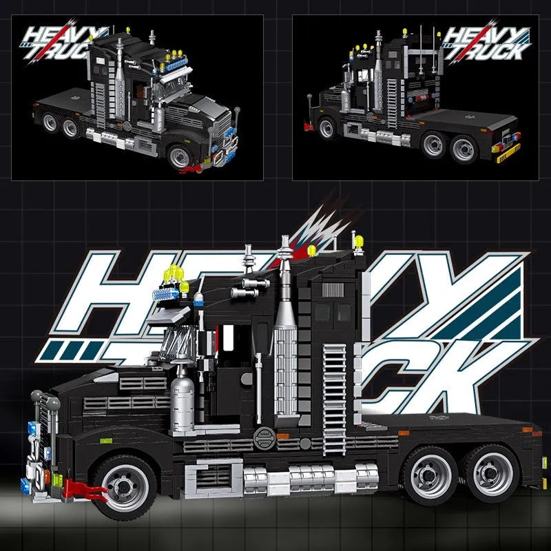 JieStar MOC Building Block Set: Heavy Duty Black Truck, Model 92005