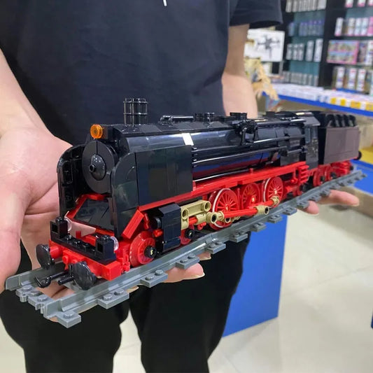 JieStar MOC Building Block Set: BR01 Steam Locomotive Train 59004