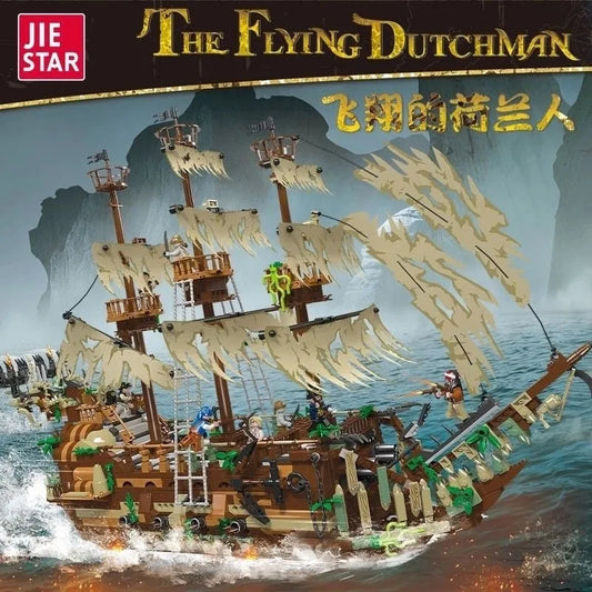 JieStar MOC Building Block Set: Movie Flying Dutchman Pirate Ship, Model 35002