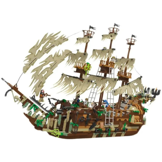JieStar MOC Building Block Set: Movie Flying Dutchman Pirate Ship, Model 35002