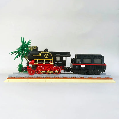 JieStar MOC Building Block Set: Steam Locomotive Train 59008