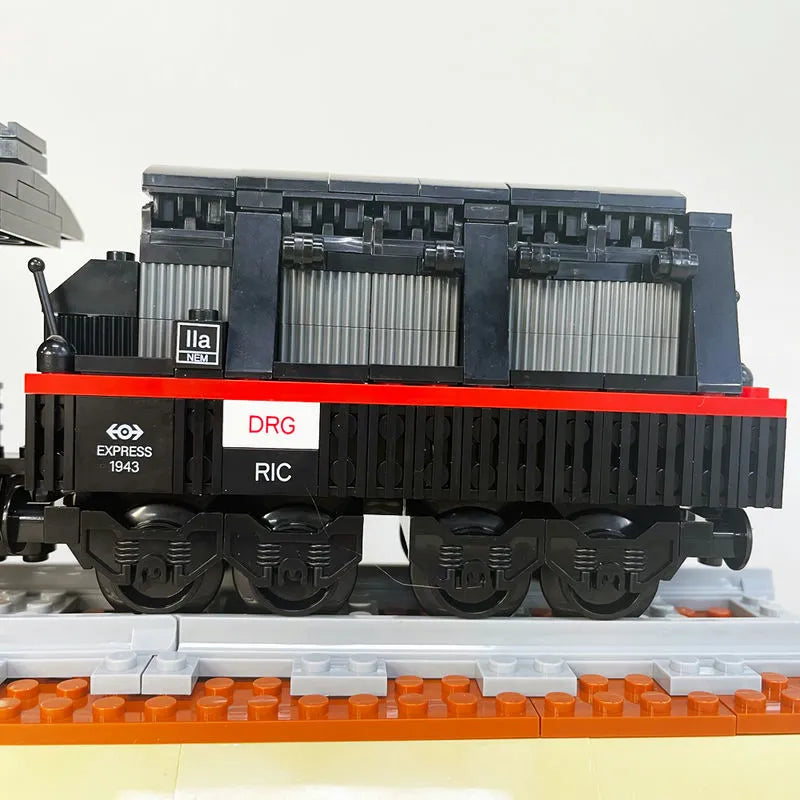 JieStar MOC Building Block Set: Steam Locomotive Train 59008
