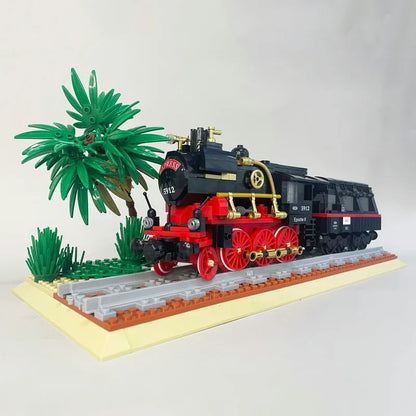 JieStar MOC Building Block Set: Steam Locomotive Train 59008