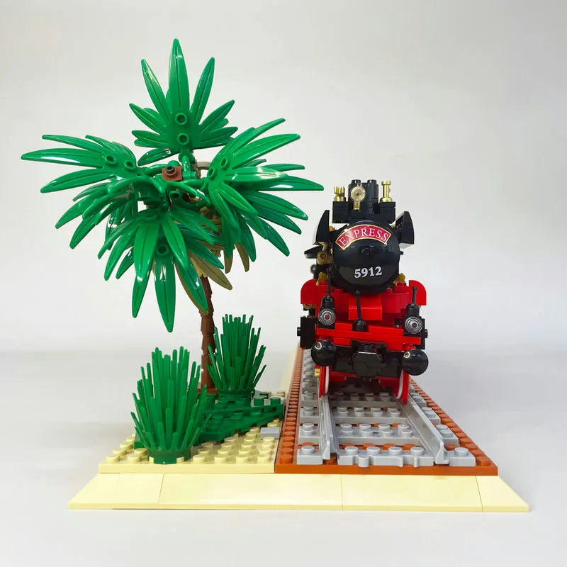 JieStar MOC Building Block Set: Steam Locomotive Train 59008