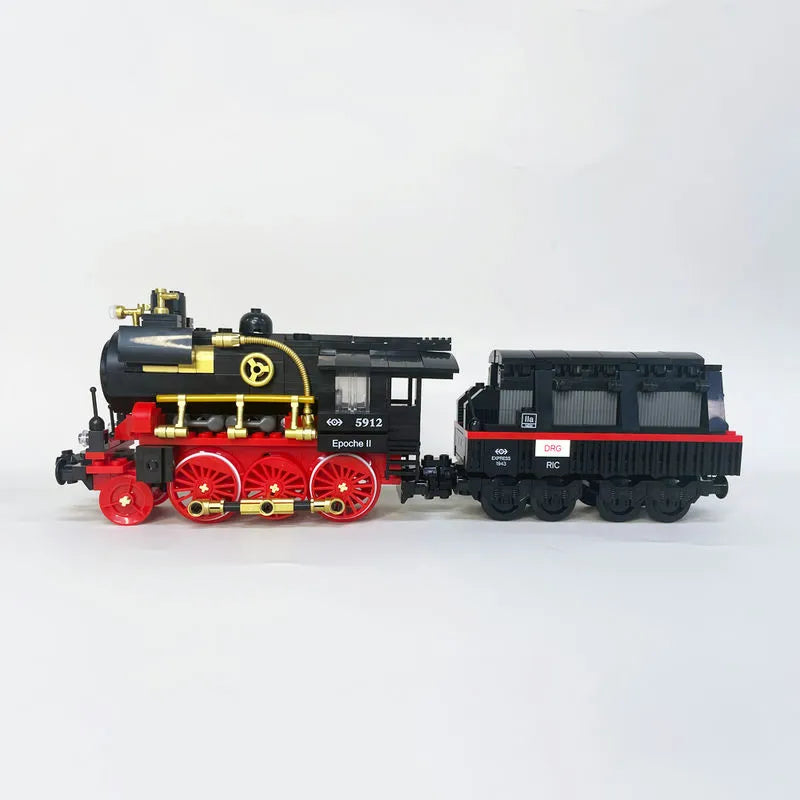 JieStar MOC Building Block Set: Steam Locomotive Train 59008