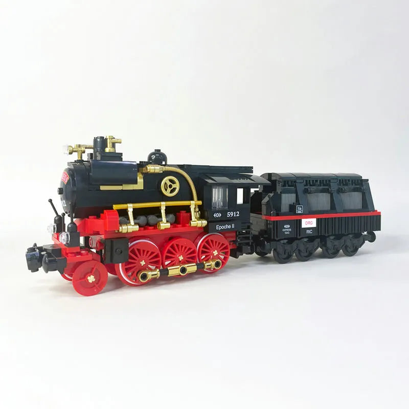 JieStar MOC Building Block Set: Steam Locomotive Train 59008