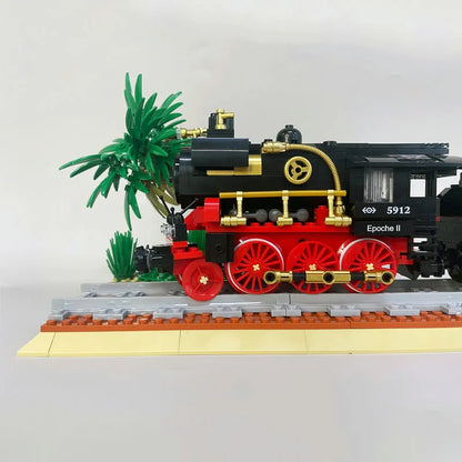 JieStar MOC Building Block Set: Steam Locomotive Train 59008