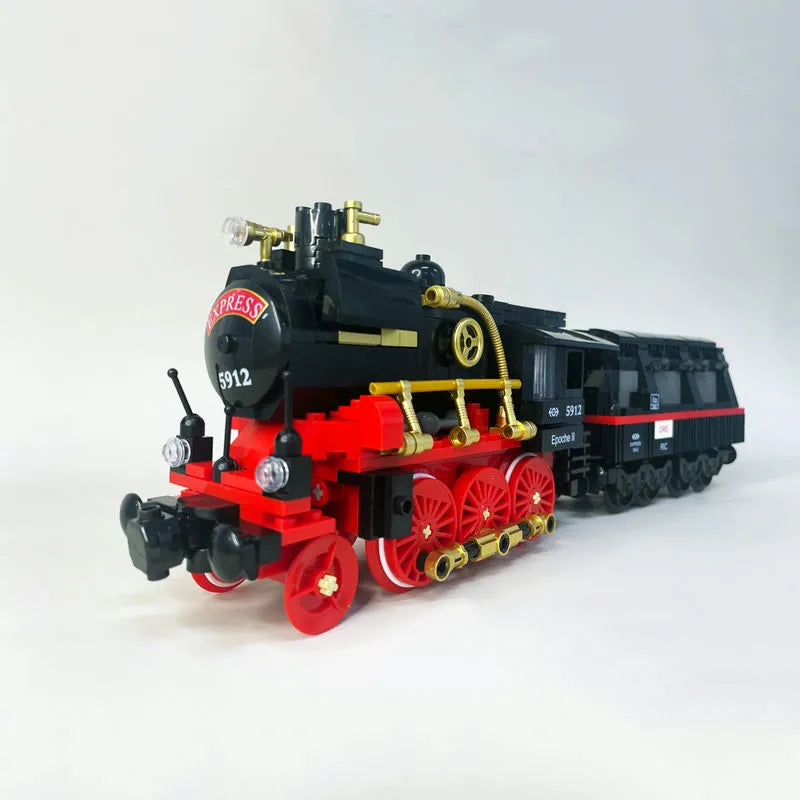 JieStar MOC Building Block Set: Steam Locomotive Train 59008