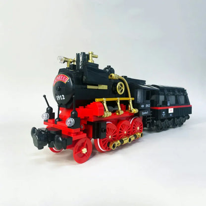 JieStar MOC Building Block Set: Steam Locomotive Train 59008