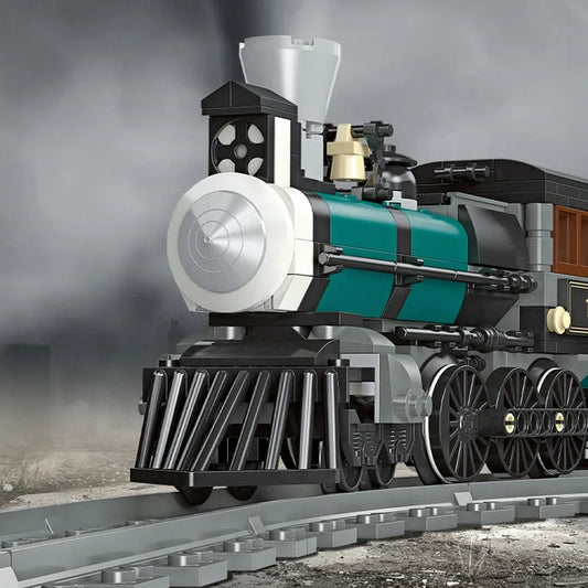 JieStar MOC Building Block Set: TH-10 Steam Locomotive Train 59001