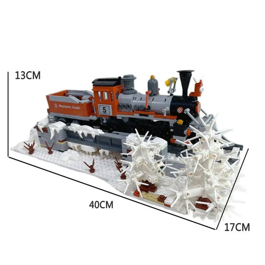 JieStar MOC Building Block Set: West Train Railway Locomotive 59009