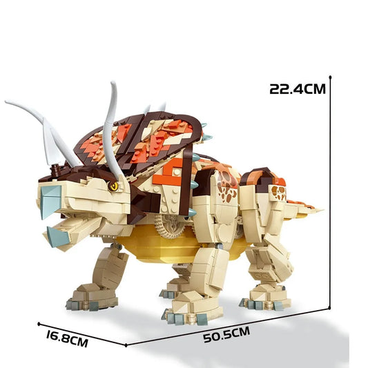 JieStar MOC Building Block Set: Mechanical MOC Triceratops Dinosaur World, Model 92450