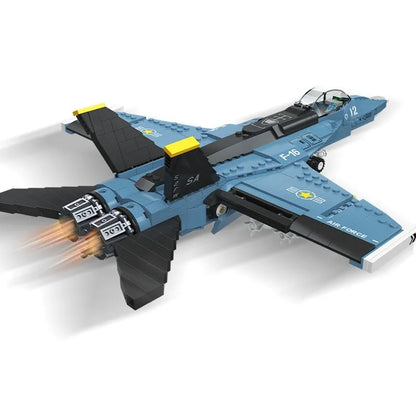 JieStar MOC Building Block Set: Aircraft Tech MOC F-16 Fighter Jet, Model 61029