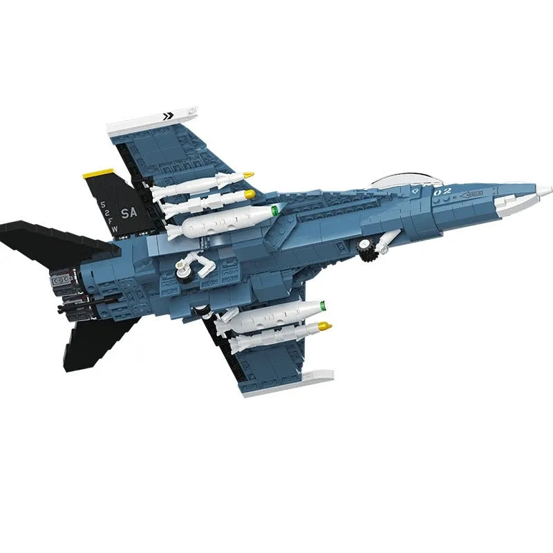 JieStar MOC Building Block Set: Aircraft Tech MOC F-16 Fighter Jet, Model 61029