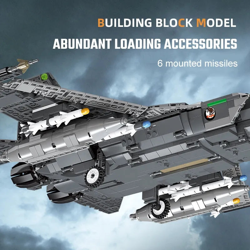 JieStar MOC Building Block Set: FC-31 Aircraft Jet Fighter Plane, Model 61051
