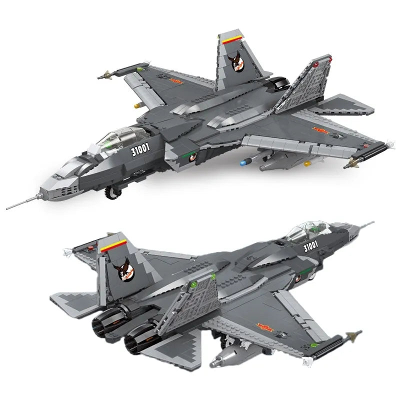 JieStar MOC Building Block Set: FC-31 Aircraft Jet Fighter Plane, Model 61051