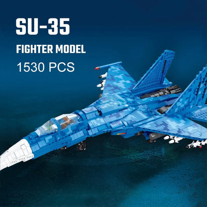 JieStar MOC Building Block Set: SU-35 Fighter Aircraft Jet Plane