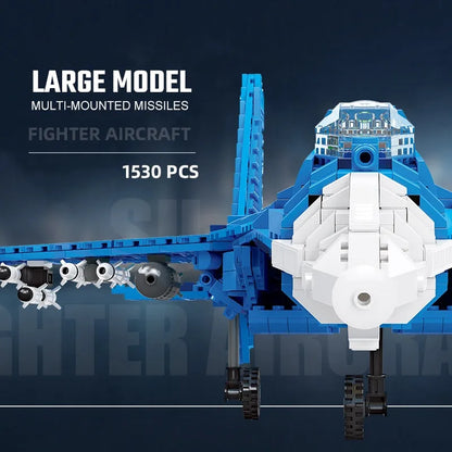 JieStar MOC Building Block Set: SU-35 Fighter Aircraft Jet Plane