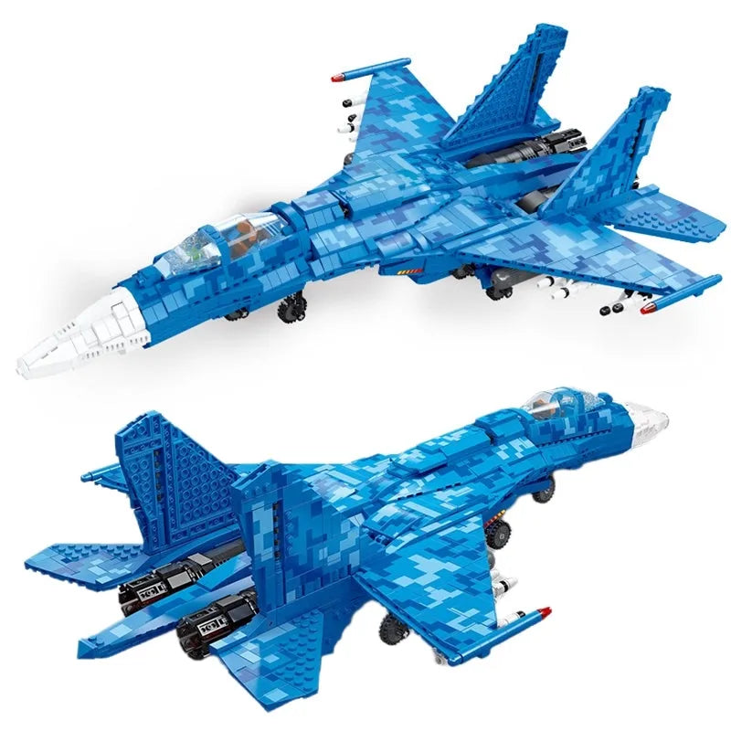 JieStar MOC Building Block Set: SU-35 Fighter Aircraft Jet Plane