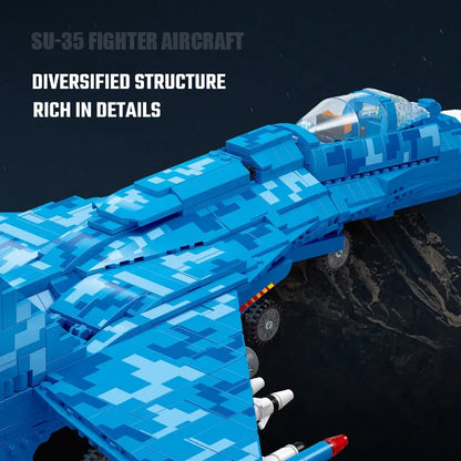 JieStar MOC Building Block Set: SU-35 Fighter Aircraft Jet Plane