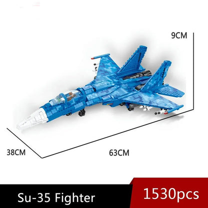 JieStar MOC Building Block Set: SU-35 Fighter Aircraft Jet Plane