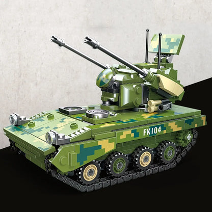JieStar Building Block Set: Type 09 Twin 35 Anti Aircraft Gun Tank, Model 61062