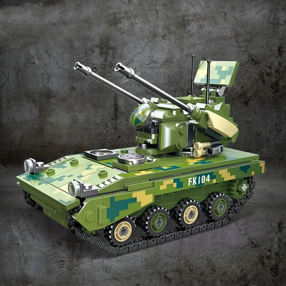 JieStar Building Block Set: Type 09 Twin 35 Anti Aircraft Gun Tank, Model 61062