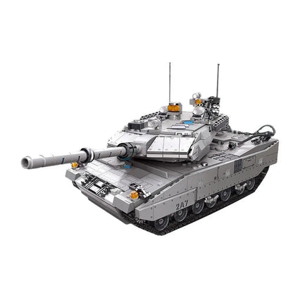 JieStar Motorized Building Block Set: WW2 Leopard 2A7 Main Battle Tank, Model 61036