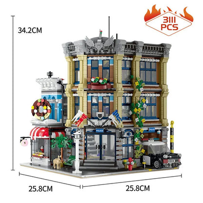 JieStar MOC Building Block Set: 89134 Creator Expert City Police Station