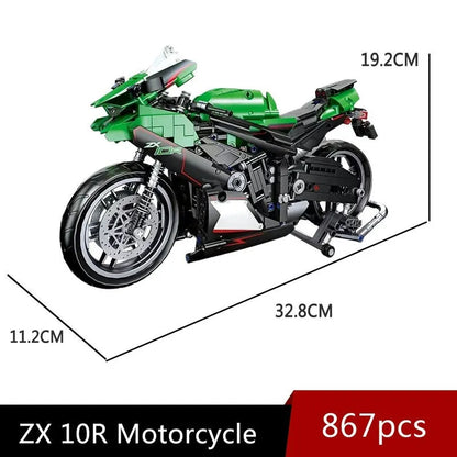 JieStar MOC Building Block Set: 91023 Kawasaki NINJA ZX-10R Motorcycle