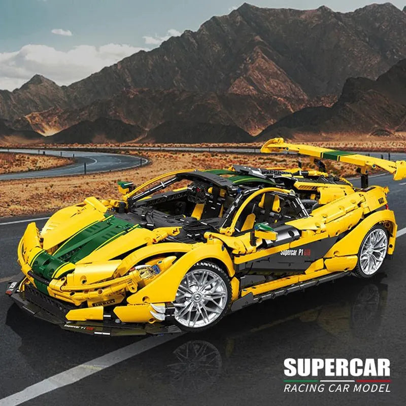 JieStar MOC Motorized Building Block Set: 91101 Super Racing McLaren P1 Sports Car